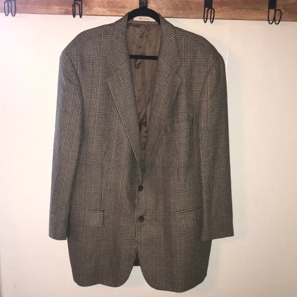 Ralph Lauren Brown herringbone tweed Blazer 46T sports coat Polo Vintage - Picture 1 of 16